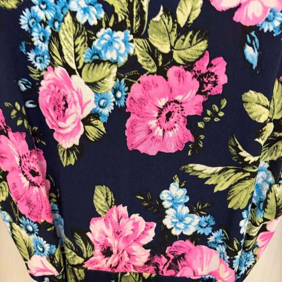 PinkBlush Maternity Pink And Blue Floral Maxi Dress with Tie - Picture 7 of 7